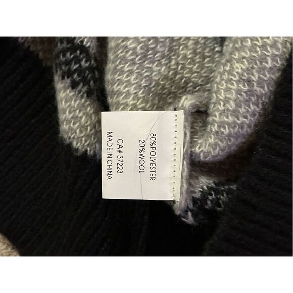 Creation black winter soft reindeer wool blend cardigan M new - Picture 8 of 8